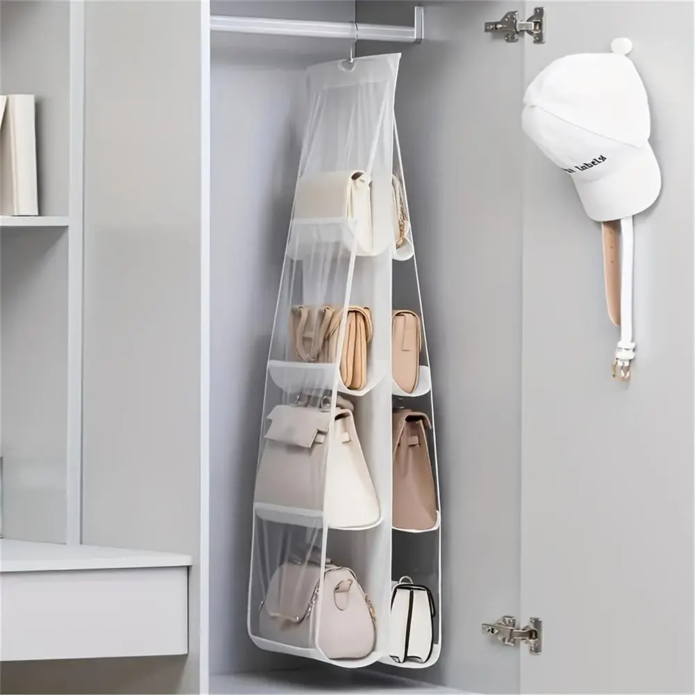 Multi-Layer Hanging Handbag Organizer, 1 Count Space-Saving Handbag Storage Bag, Transparent Purse Organizer for Wardrobe Closet, Minimal Storage Organizer, Hangable, Home Organizer, Hanging Storage Bags, Hangable Organizer Pouch, Home Organiser