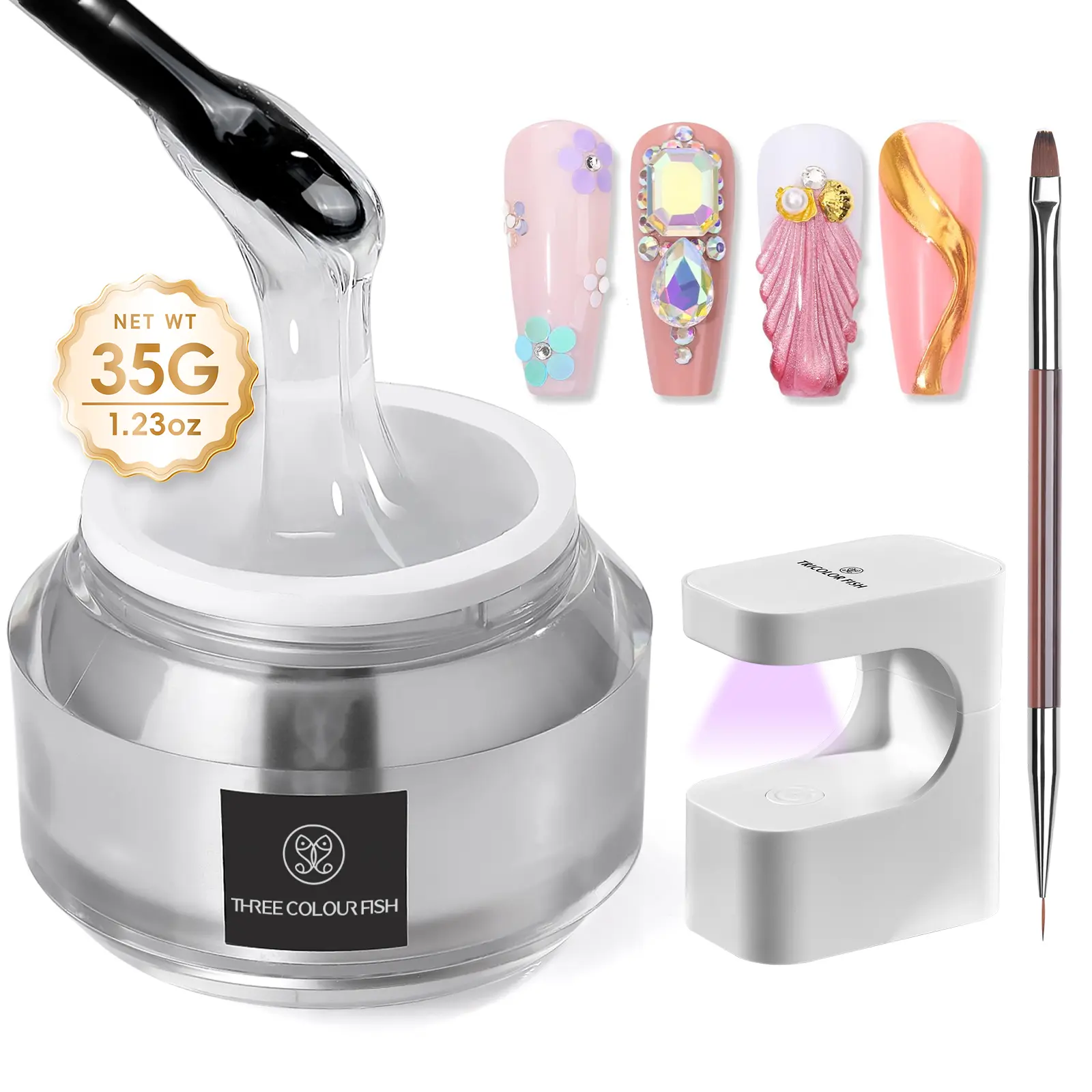 5in1 glue 35g+Nail art pen+mini light