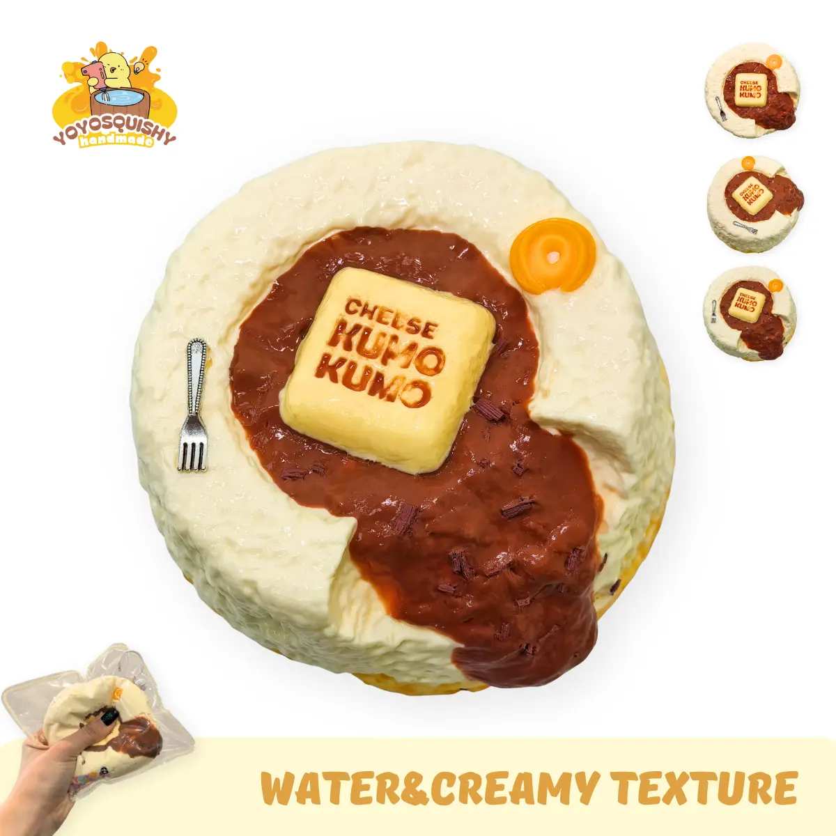 YOYOSQUISHY Chocolate Waterfall Cake Squishy, Slow Rise Squishies, Food-Grade Silicone, Safe and Long-Lasting Stress Relief Item with Water-Creamy Texture, Soft Sensory Fidget for Gentle Squeezing