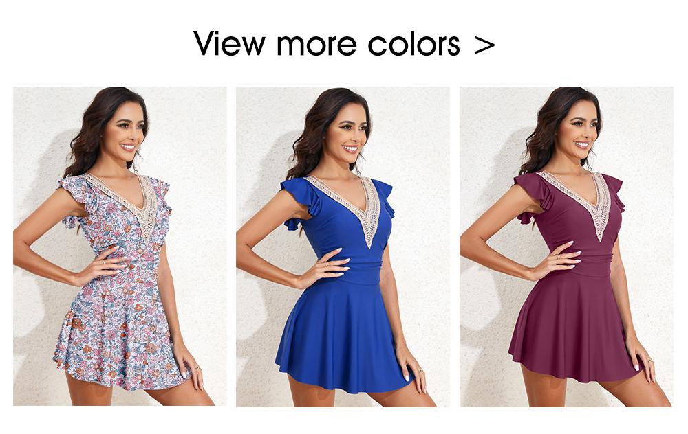 Aleumdr Women Summer SwimDress One Piece Swimsuit with Skirt Tummy Control Bathing Suits Modest Swimwear Swim Romper Sport Swimming Clothing Beach SpringStatements