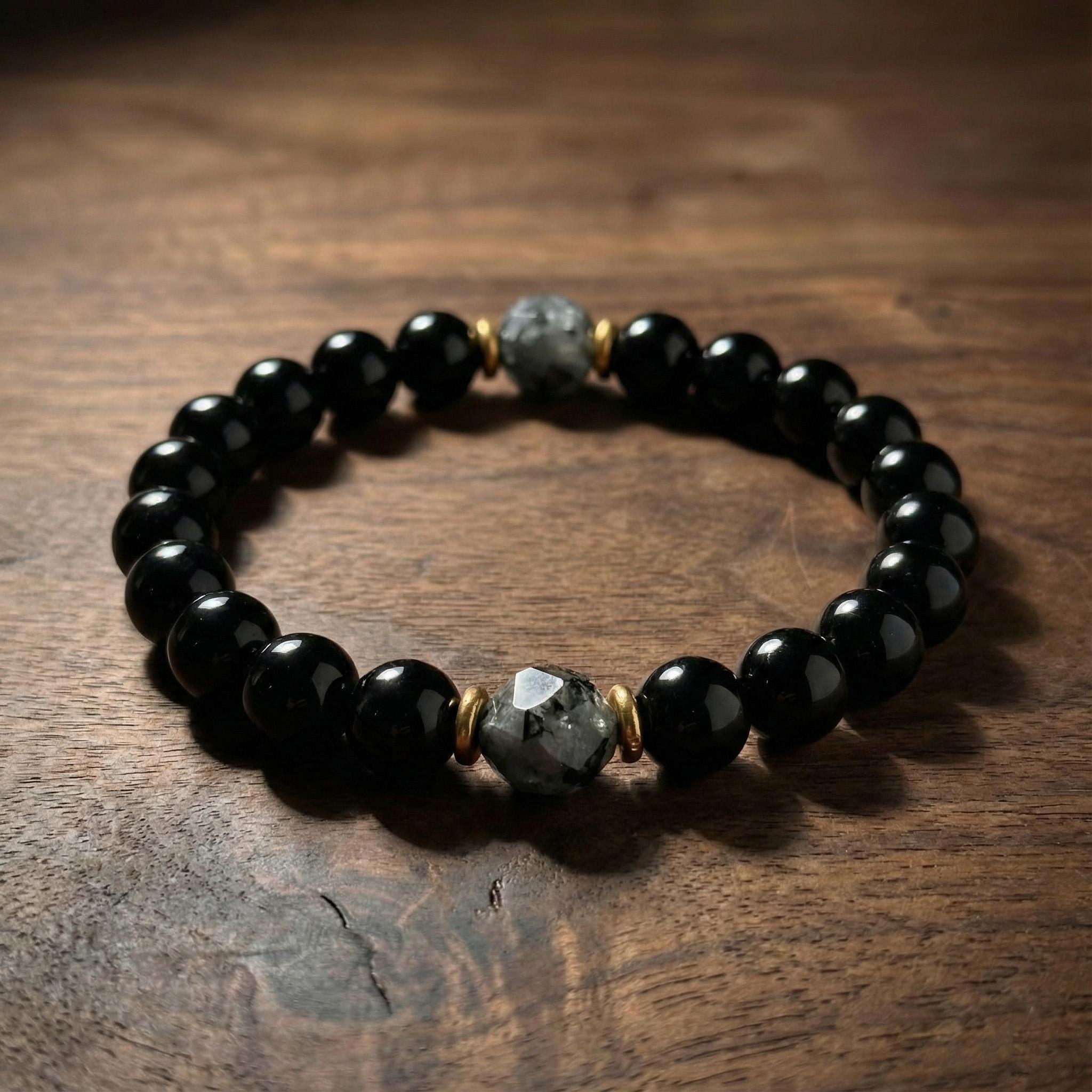 Black Obsidian Beaded Bracelet, Elegant Unisex Bracelet, Fashion Protection Jewelry Accessories for Men & Women, Exquisite Jewelry for Birthdays, Valentine's Gifts, Mother's Day, Father's Day, Valentine's Grounding Bracelet