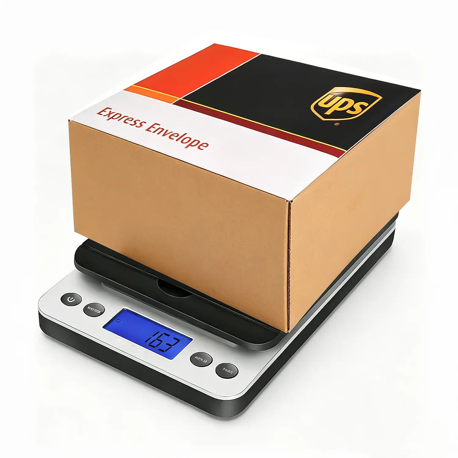 40kg/5g 86lb/0.1oz High Accuracy Digital Shipping Scale, Postal Postage Scale with Flip up Holder & Hold/Tear Function, Package Scale for Small Business & Mails, Battery & AC Adapter Supported