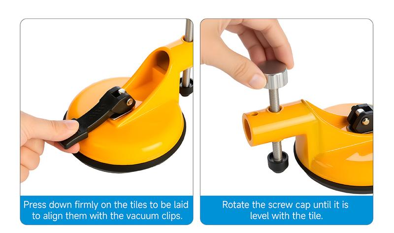 Adjustable Height Setter - Professional Countertop Leveling Tool for Granite, Marble, Quartz Glass Slabs with Vacuum Lifting Clam ps Rubber tools