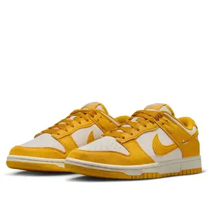 Nike Dunk Low Dark Sulfur Gold Mini Swoosh (Women's) IB4417-101 New