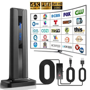 TV Antenna for Indoor Smart HDTV Antenna for Local Channels With 5M Cable And 3M double-sided tape base ,Amplified Signal Booster For 4K 1080p TV and All Older TV's