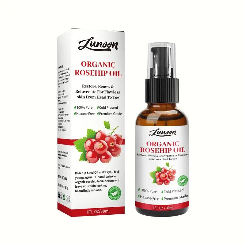 Organic Rosehip Seed Oil, High Quality Oil, 1Box/2 Boxes Moisturizing Facial Essence forSoftening Skin, Natural Skin Care Products forWomen & Men 30ML.