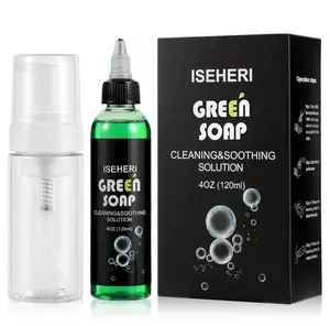 Ultra Concentrated Green Soap Tattoo 4OZ with Foaming Bottle 120ml, Green Soap Tattoo Supplies for Tattoos Piercings, Clean Skin Equipment