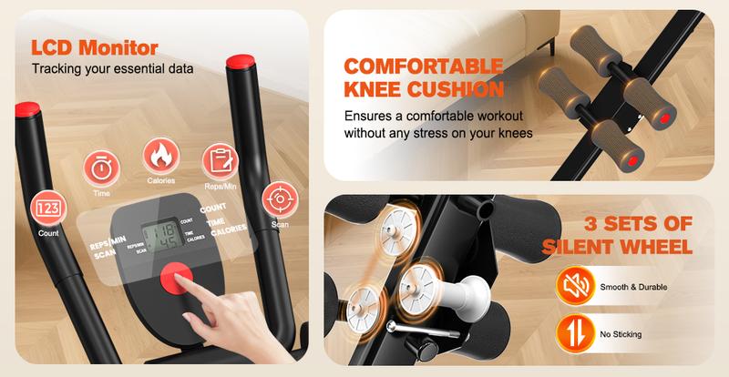 Relife Sports Adjustable Ab Trainer Machine with LCD Monitor, Knee Protection, Foldable Ab Exercise Machine for Arm and Buttocks-Core & Ab Trainer at Home Gym-dealsforyoudays Abdominal Training Equipment Relife Sports Adjustable Ab Trainer Machine with LCD Monitor, Knee Protection, Foldable Ab Exercise Machine for Arm and Buttocks-Core & Ab Trainer at Home Gym-dealsforyoudays Abdominal Training Equipment