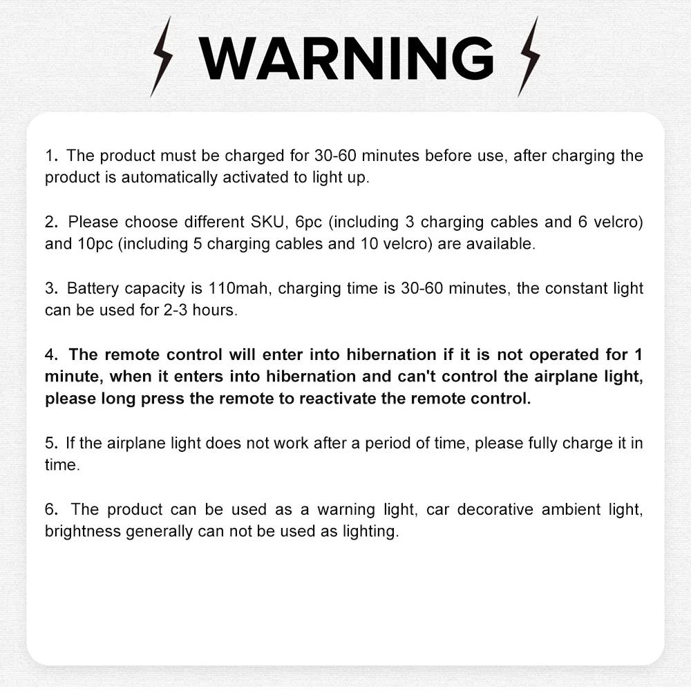 Wireless LED Strobe Lights RGB USB Charge IP65 Waterproof Anti-Collision for Car Motorcycle Drone & RC Aircraft Bike