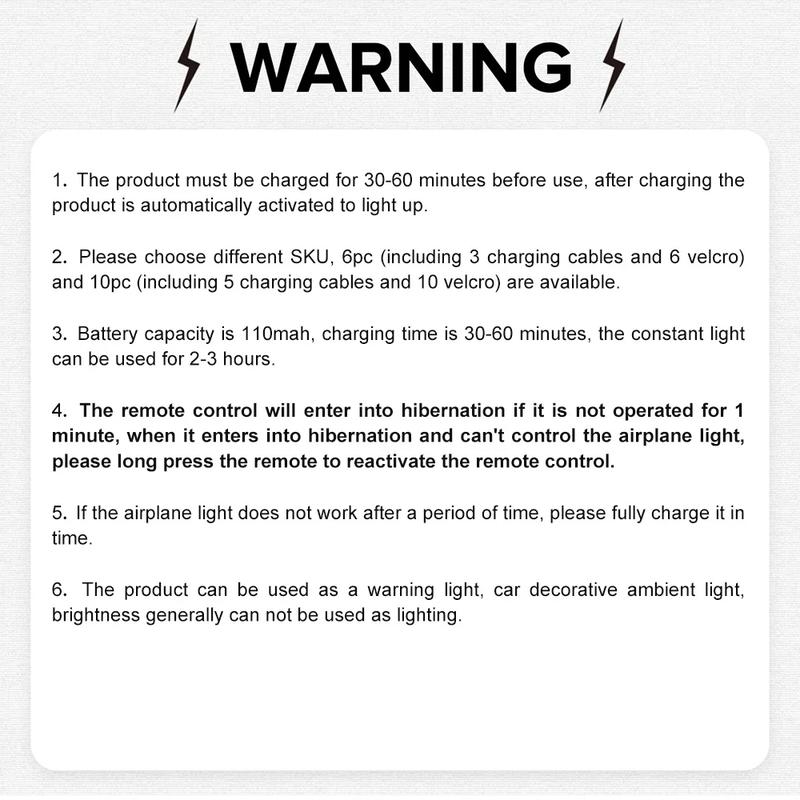 Wireless LED Strobe Lights RGB USB Charge IP65 Waterproof Anti-Collision for Car Motorcycle Drone & RC Aircraft Bike