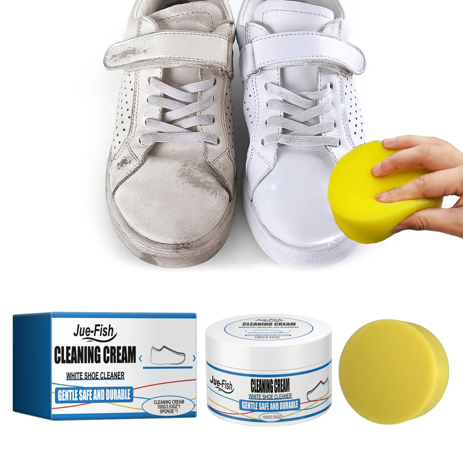 Shoe Cleaner Cream Gel - 1 Count, Multifunctional Household Cleaner, Quick-Drying, Low-Odor, No-Wash, Powerful Stain Removal, Shoe Protector for Daily Care & Car Interior Cleaning