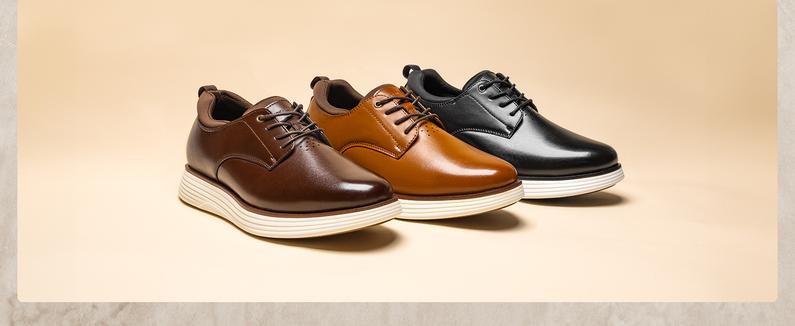 Clearance - Bruno Marc MaxFlex Suite Polish-] Men's Smart Casual Oxford Hybrid Sneakers Black Round Toe Lace-Up All Seasons Walking Shoes