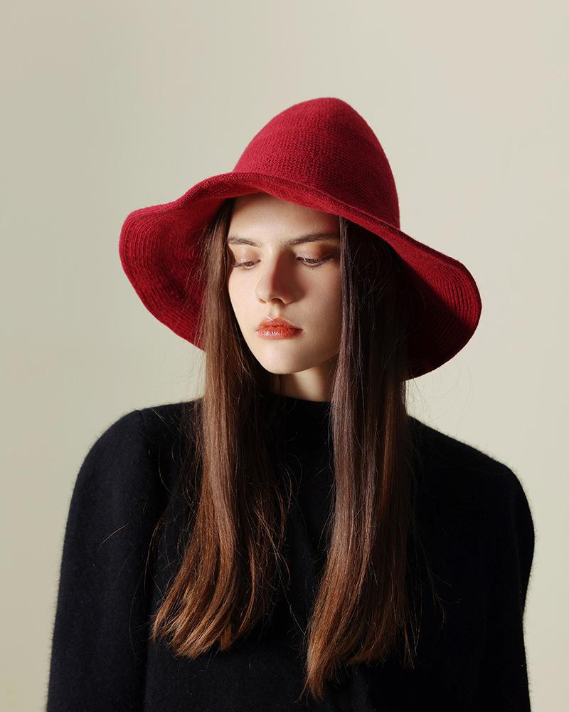 Halloween Hat Regular Wizard Hat Foldable Knitted Hat Pointed Witch Hat