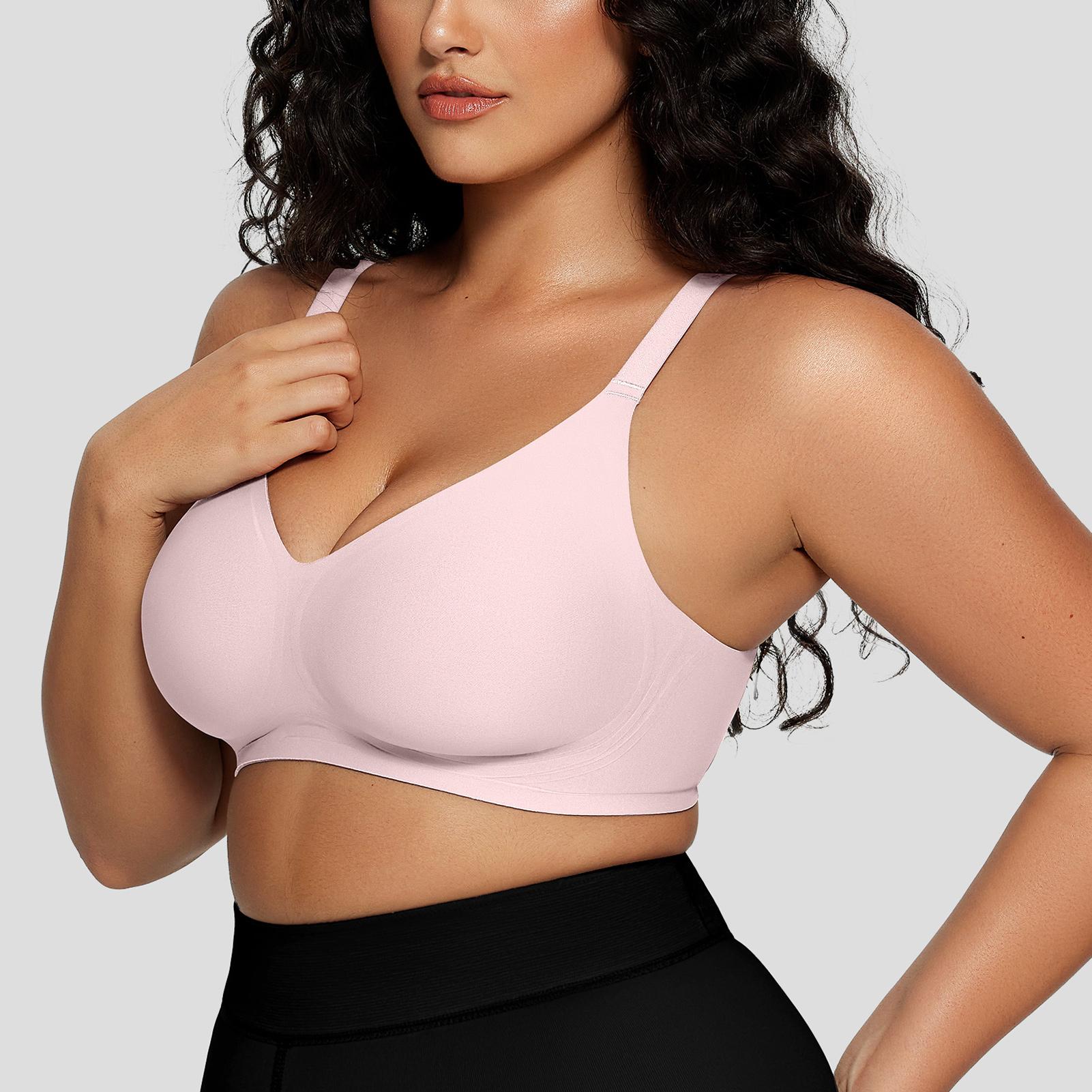 OEAK Women Comfortable Push Up Bras Wireless Seamless Full Coverage Jelly Bra Buttery Soft Everyday Tshirt Bra Convertible Bra