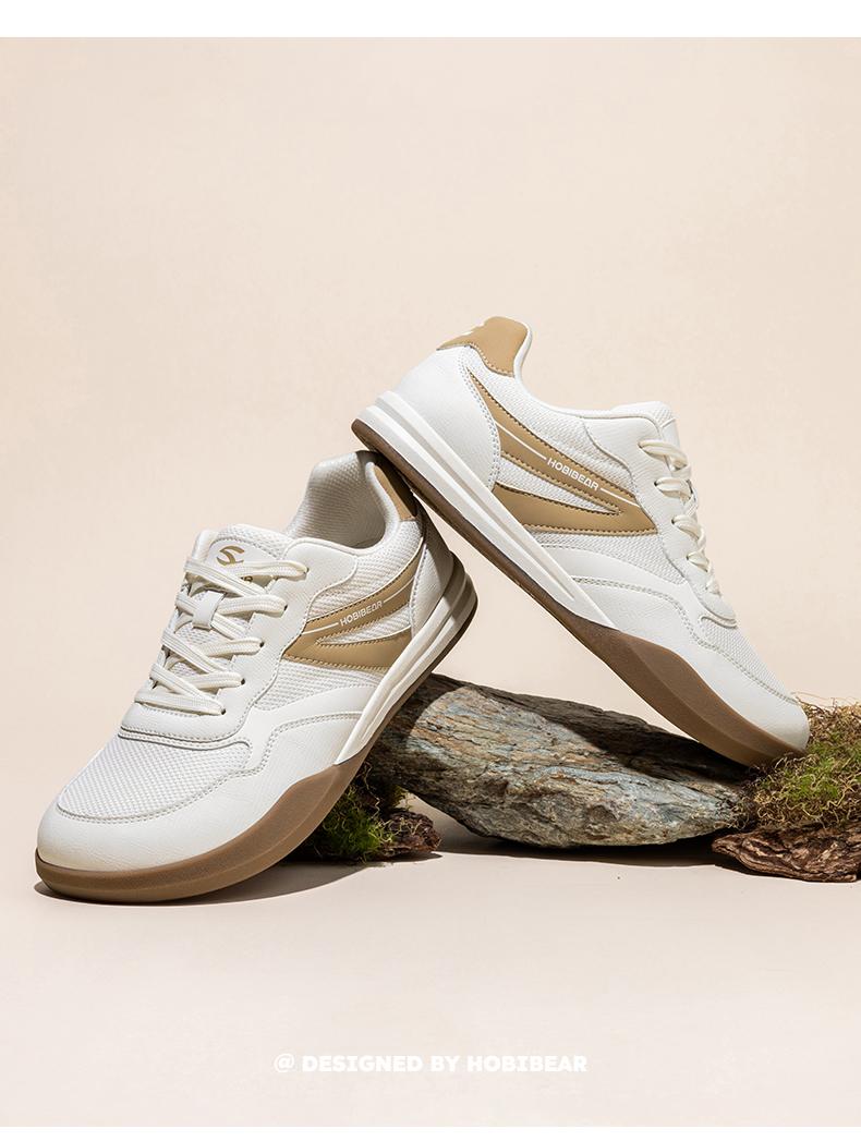 HOBIBEAR Wide-Toe Women's Plus-Size German Training Shoes for Spring/Autumn - Retro Color-Block Flat Sneakers