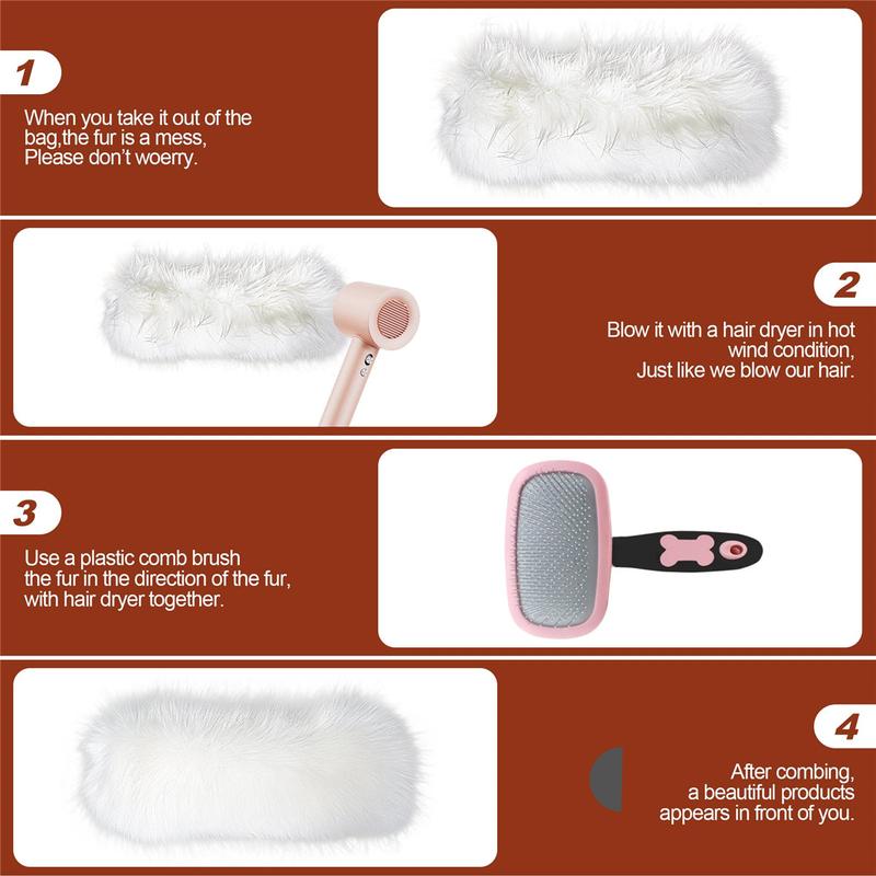 AWAYTR Womens Faux Fur Headbands with Elastic Band Winter Earwarmer Earmuff for Cold Weather Furry Costume