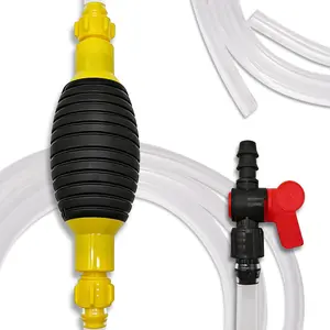 2 in 1 Manual Oil Pump Portable Dual Purpose Oil & Water Pump with Valve to Prevent Backflow Squeeze Start Design for Motorcycles Cars and Household Use