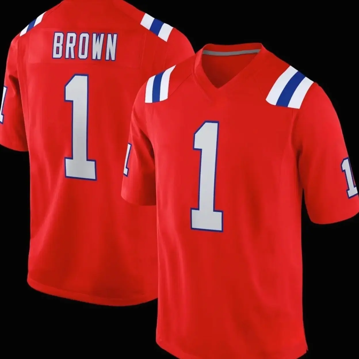 Unisex Football inspired by Brown 1 New England Alternate Game Jersey - Red