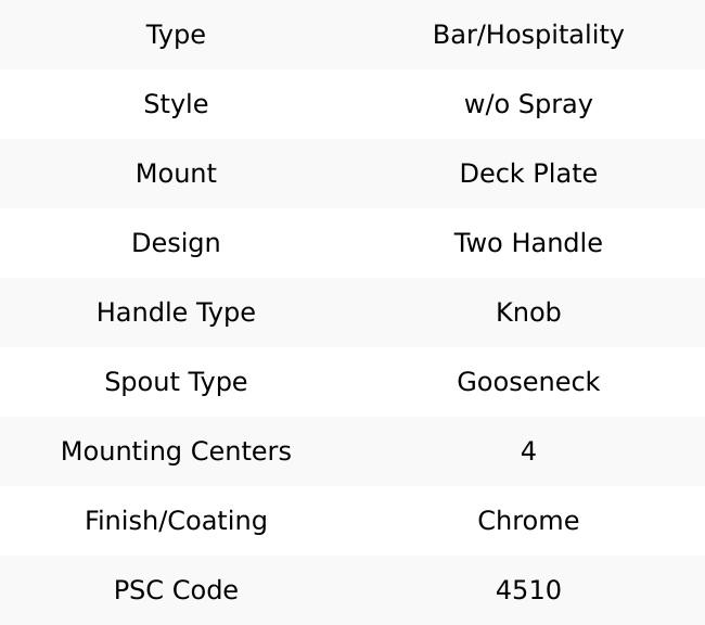 Moen Deck Plate Mount, Bar and Hospitality Faucet without Spray Two Handle, Knob Handle, Gooseneck Spout 4903