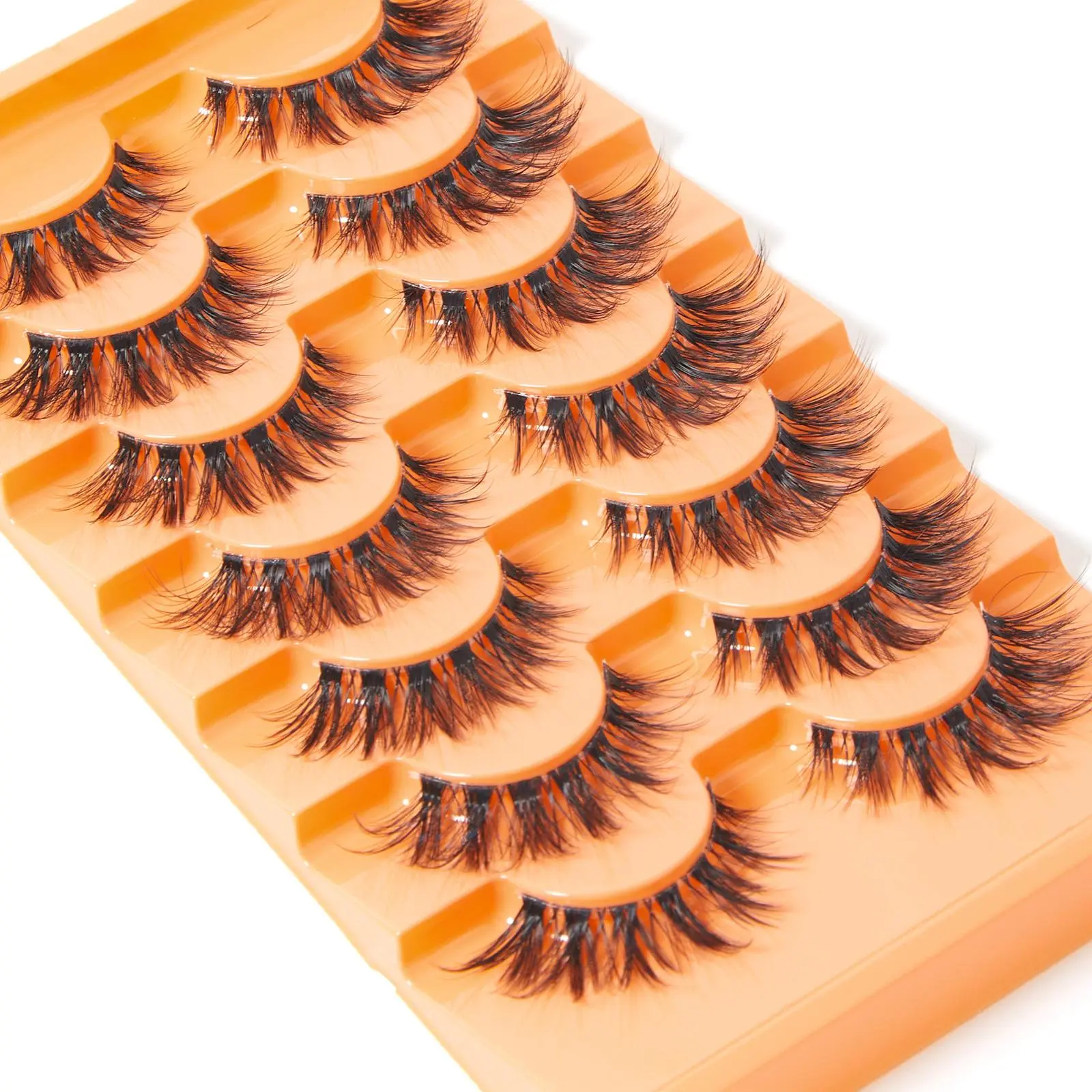 17mm Lash Extensions Kit, 7 Pairs Eyelash Extensions Kit, Cluster False Eyelashes, Cosmetic Natural Curl & Thick Finish Lashed Look, Eye Makeup Kit