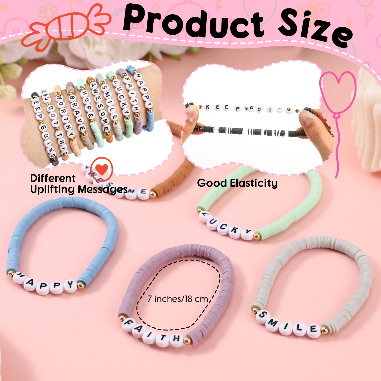 Easter Jesus Loves You Bracelets Bulk Christian Gifts for Women Men Youth Group WWJD Cross Clay Beads Faith Friendship Bracelets for Easter Basket Stuffers Easter Egg Filllers Church Sunday School Prizes No Candy Easter Party Favors