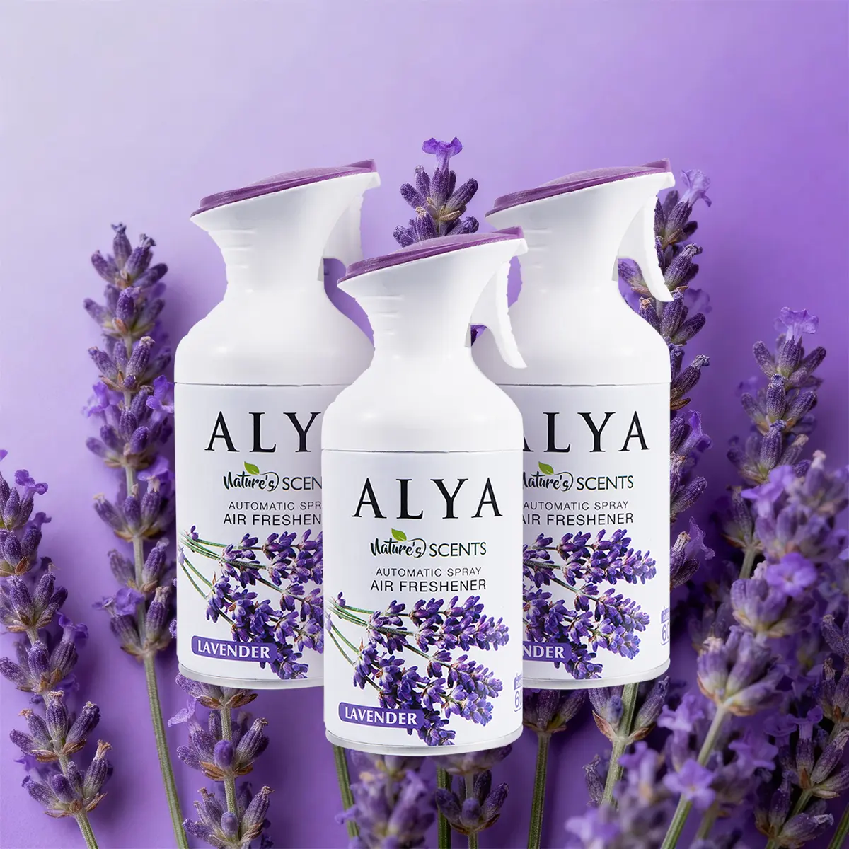 AIR FUSION ALYA Natural Bathroom Spray Air Freshener - 5oz 3-Pack, Flowers, Vanilla Scents, Linen Fragrances, Hand-Spray Design, Fresh and Clean Odor Control, Aroma Blend Scented, Scented Room Sprays