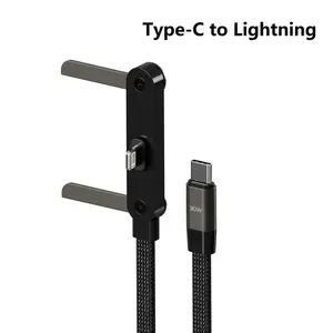 240W Stand Data Cable Invisible Holder Charger USB C to USB C Fast Charging Flat Phone Charger with Stand 4 in 1 90 Degree Right Angle Sideways Foldable Liquid Silicone Long Cord (2PCS)