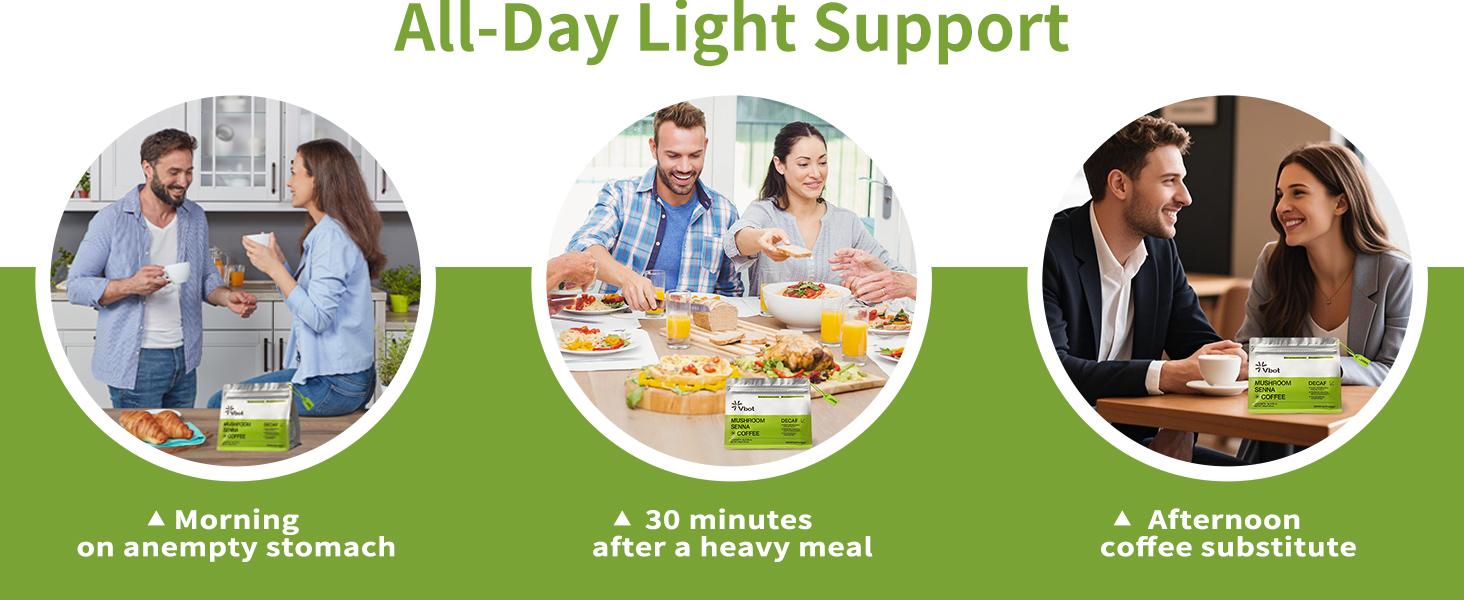 VBOT-Super Organic Mushroom Coffee-Cleansing|Purifying|Detoxifying-Pure Herbal Extracts + Mushrooms- Perfect Formulation- Enhances Immunity|Promotes Healthy Bowel Movements and Intestinal Health-Safe and Effective-Herbal Supplements Beverage Powder