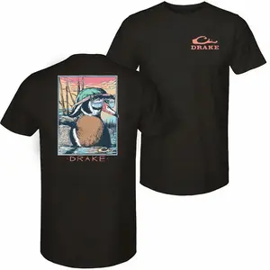 Men's Waterfowl T-shirt, Pop Art Wood Duck Sunglasses Graphic Design, Trendy Shirt for Outdoor Enthusiasts