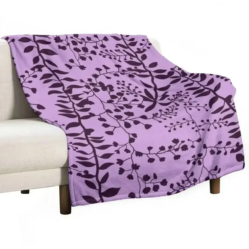 Bella Swan Lavender Freesia Polyester Fabric Throw Blanket - Wrinkle-Resistant, Cozy Aesthetic Fluffy Couch & Bed Cover, Snug as a Bug in a Rug Father's Day Gift for Family