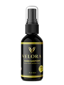 Velora Lemon Hand Sanitizer Spray | Quick Dry Antibacterial Hand Gel | Travel Pocket Size 2 fl oz | Mini Hand Sanitizer Mist for On-The-Go Hygiene Fragrance Scented Scent Daily Handy