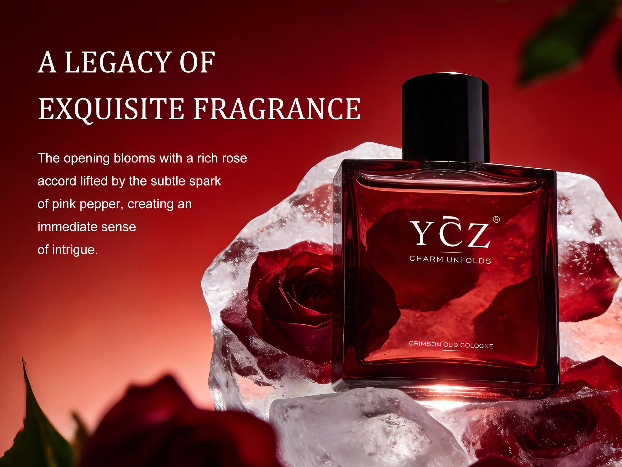 【New Arrival】YCZ Crimson Oud Cologne Eau De Parfum Unisex 50ml Ocean Fresh Scent Premium Aromatic Woody Fragrance with Bergamot Coconut Amber for Him & Her Bold Arabian Perfume Luxurious Gift