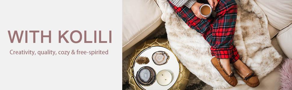 KOLILI Women's Moccasins Comfortable Soft Indoor Cotton Shoes Outdoor Warm Versatile Home Shoes with Non-slip Rubber Soles Suede Flats SpringStatements