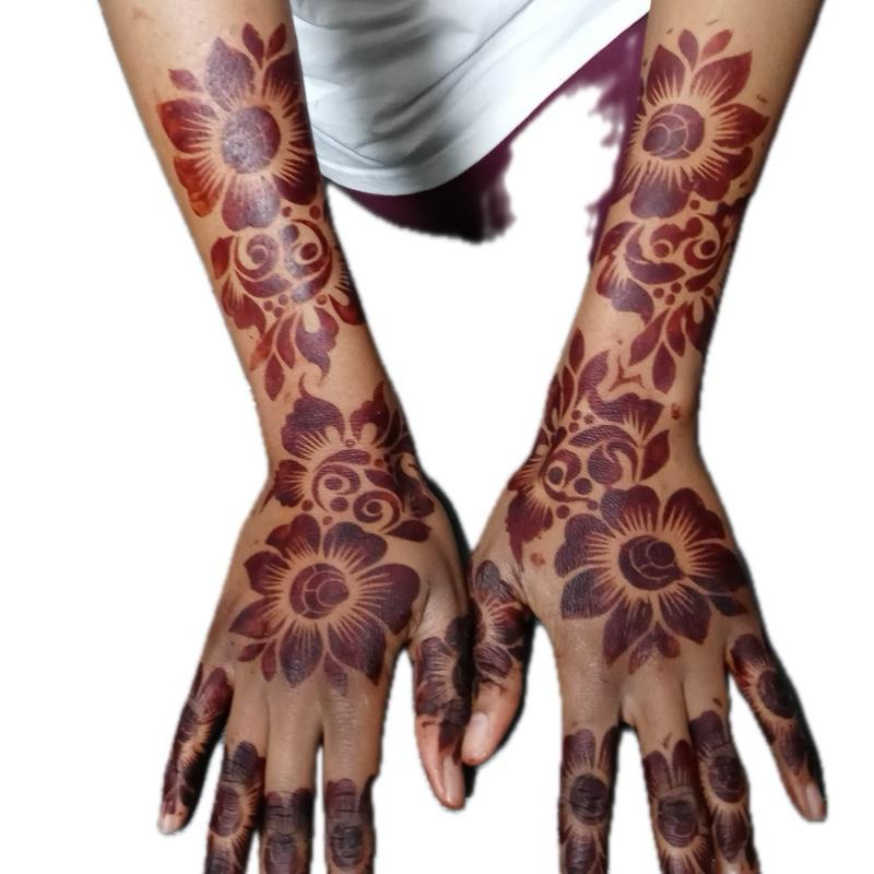 Henna Stencils -  Full hand design for temporary Henna tattoos. Unique Patterns, Suitable for Various Occasions and Events