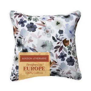 Maison d' Hermine Decorative Pillow Covers 100% Cotton Throw Pillow Covers with Invisible Zipper Cushion Case for Living Room Couch, Chair, Sofas, Bedroom, Home