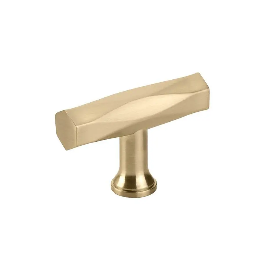 Emtek 86729US4 Tribeca T-Knob Doorknob, 2 in., High Quality Satin Brass Cabinet Doorknob with Durability, Doorknobs