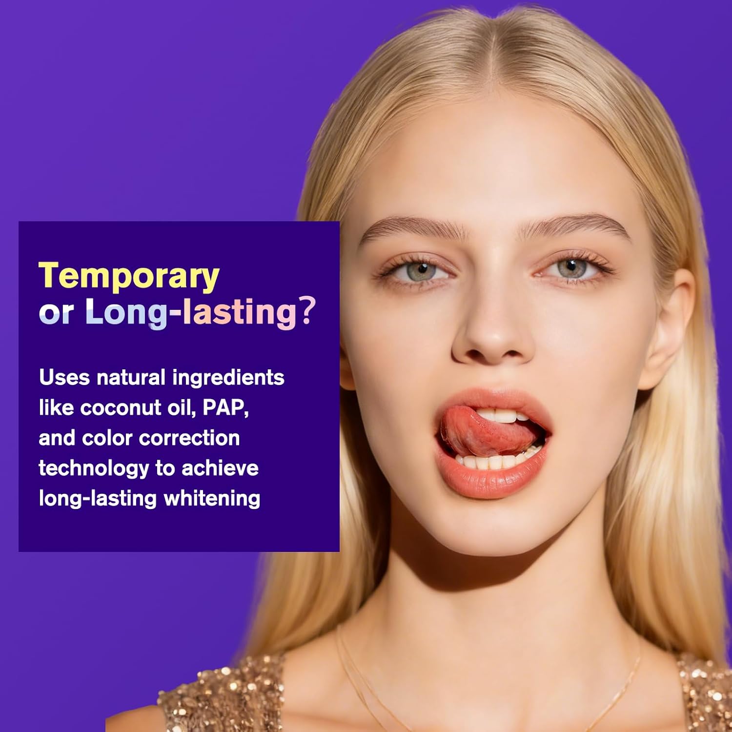 Purple Teeth Whitening Strips – Color Correcting Whitening Strips for Yellow Teeth Stains, Teeth Brightening & Stain Removing Whitening Treatment, Purple Tooth Color Correction for Whiter Smile, 14Pairs 30 Min Teeth Whitening Care Oral