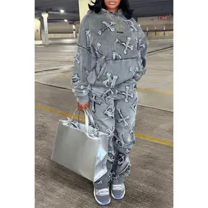 2025AB] Autumn Jogger Tracksuits Women Suits Two Piece Pants Set 2 Pieces Ladies Hoodies Sweatshirt Coat Clothes Tie Shoulder Romper Casual Knitwear Two-Piece Set Women's Sleeveless Knit Lounge Set Women's Vacation Style  Set beach vacation