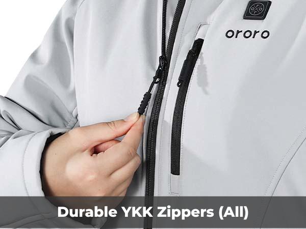 ororo Women's 4-Zone Classic Heated Jacket 2.0 with UL-Certified Battery Included, Machine Washable, Water-Resistant, Up to 10 Hours of Runtime, Detachable Hood