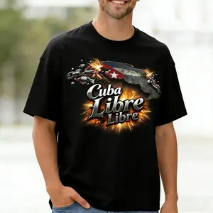 Viva Cuba Libre T Shirt Showcasing Cuban Flag Design for Men and Women