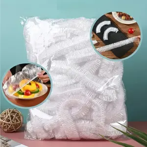 100-Count Disposable Plastic Food Covers – Waterproof and Leak-Proof for Refrigerator, Pantry, or Picnic Use