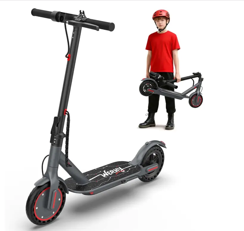 350W Kids E-Scooter with 19 MPH & 12-Mile Range – 4h Fast Charging, 265 lbs Max, EABS+Drum Brakes, 8.5" Solid Rubber, App, 1-Second Fold, 22 lbs – Perfect for Young Daily Riders