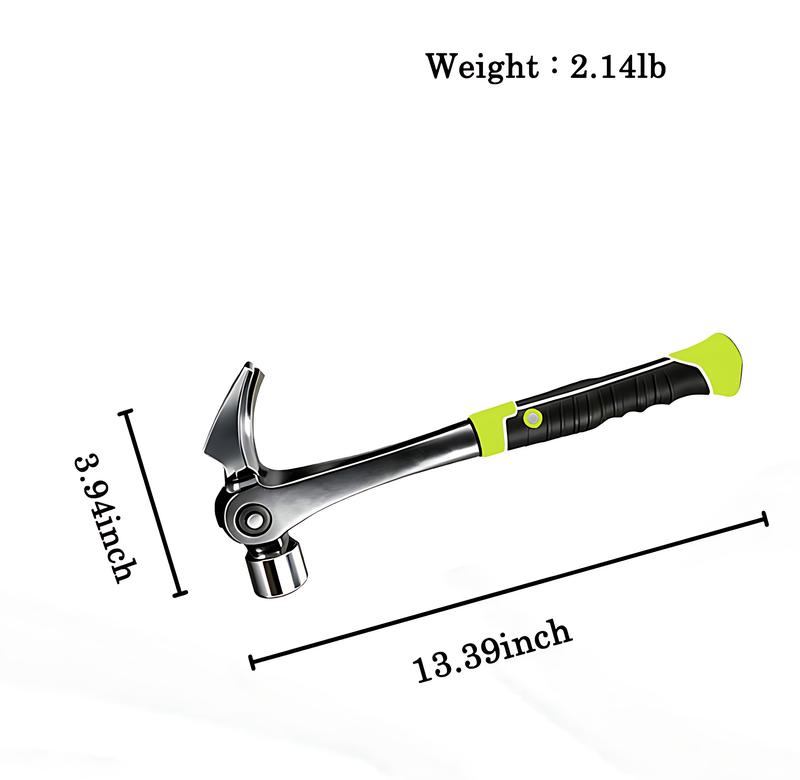 2-in-1 Magic Claw Hammer Magnetic Head & Indexing Rip Claw 16oz Forged Steel for Framing Demolition Woodworking Hard Material High Temperature Forging Easy Nail Removal framing  hammer cabo  contra  impacto
