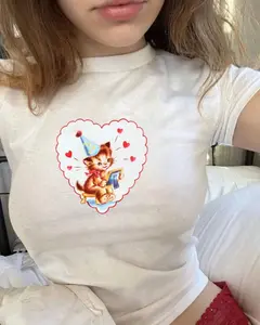 Cat Birthday Baby Tee, Retro Baby Tee, Vintage Crop Tee, Trending 90s Tee, Doll Baby Tee, Preppy Coquette Shirt, Aesthetic Baby Tee Women