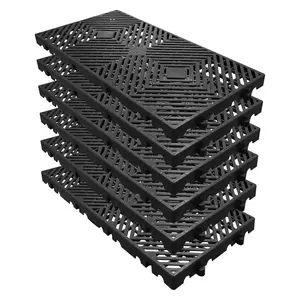 Garvee Plastic Pallets for Basement Storage (Set of 6) - 11.8"x23.6"x1.18" Waterproof Floor Pallets, Ventilated Grid Design, HDPE Heavy Duty Storage Pads for Garage/Kitchen/Outdoor
