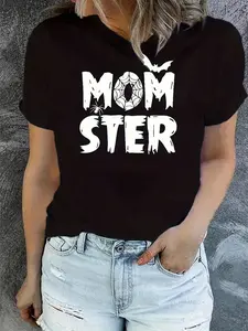 All-Season Comfortable Breathable Geometric Pattern Casual Sports T-Shirt - Cotton Round Neck Short Sleeve, Sports Clothing Designed Exclusively for Women, Breathable Casual, Machine Washable, Suitable for Daily & Sports Wear