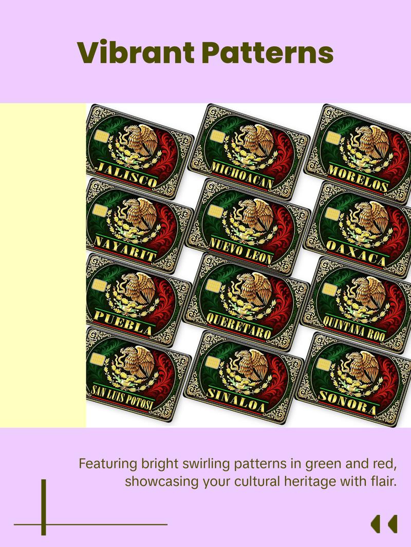 Mexico y Estados Credit Card Skin Waterproof