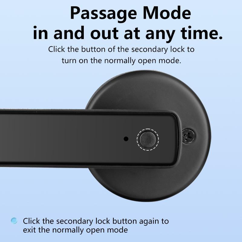 Smart Fingerprint Door Lock Keyless Entry Handle Biometric tech & App Control knob for Room Garage Office Apartment Local Data Storage
