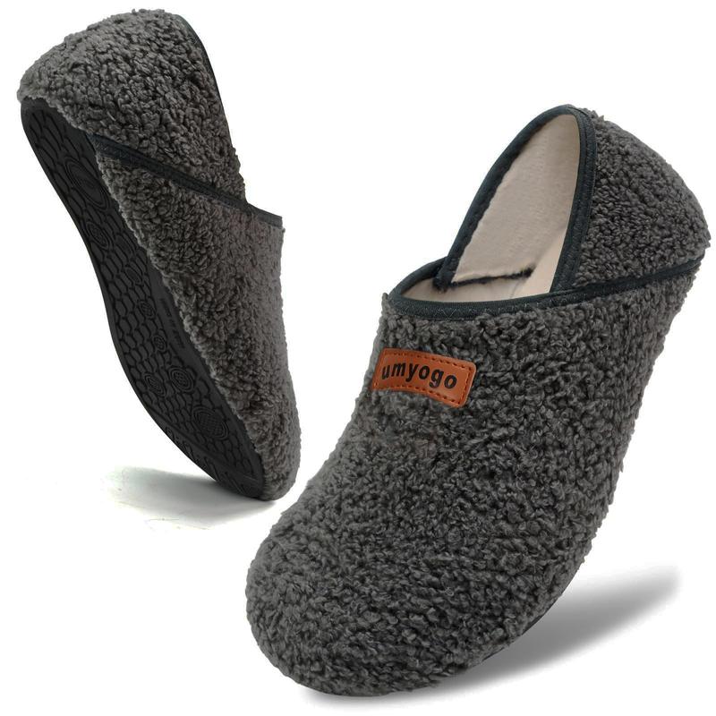 House Slippers For Woman Women's Fuzzy Fur Slippers Casual Non Slip Barefoot Slipper Socks Warm Closed Back Indoor Outdoor Shoes