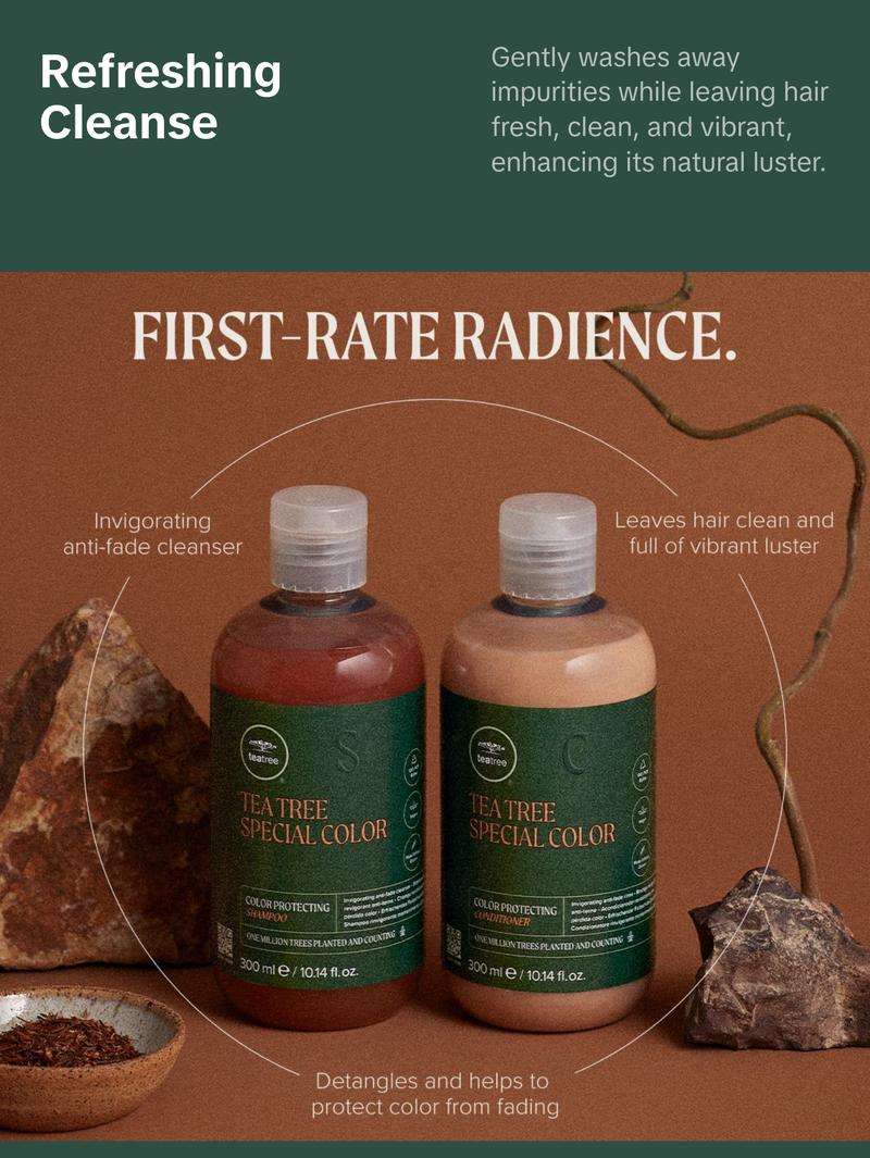 Paul Mitchell Tea Tree Special Color Shampoo - 300ml Color Protecting Formula with Rooibos Tea & UV Protection for Color-Treated Hair